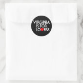  Virginia is voor de liefhebbers Ronde Sticker (Tas)