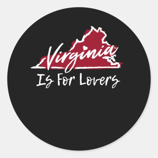 Virginia is voor de Lovers Ronde Sticker (Voorkant)