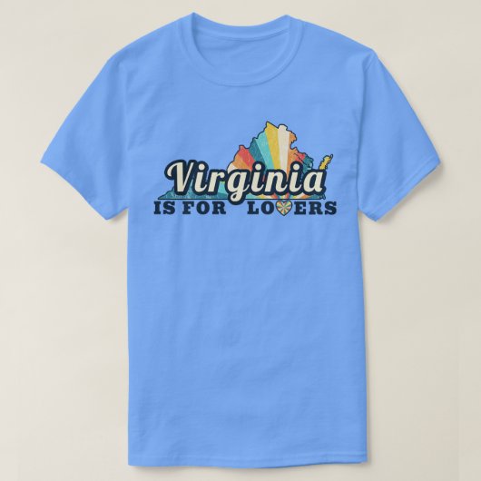 Virginia is voor liefhebbers kaarten  t-shirt (Design voorkant)