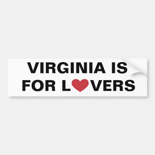 Virginia is voor Lovers Bumpersticker (Voorkant)