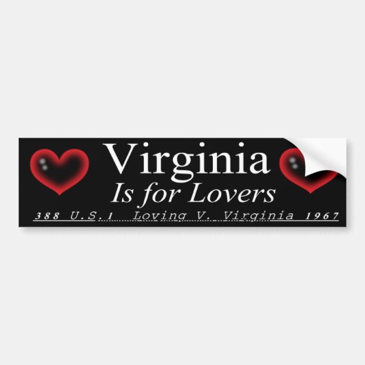 Virginia is voor Lovers (Loving V. Virginia) Bumpersticker (Voorkant)