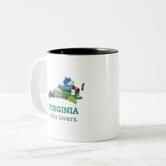 Virginia is voor Lovers Tweekleurige Koffiemok (Voorkant links)