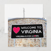 Virginia is voor Lovers, Welkom in Virginia Sign Briefkaart (Voorkant / Achterkant)