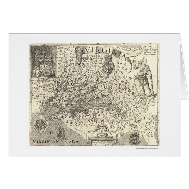 Virginia John Smith Map 1624 (Voorkant Horizontaal)