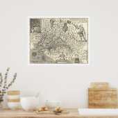 Virginia John Smith Map 1624 Poster (Keuken)