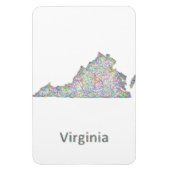 Virginia kaart magneet (Verticaal)