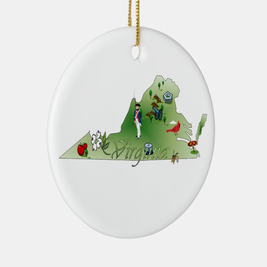 Virginia kerstboomversiering keramisch ornament (Rechts)