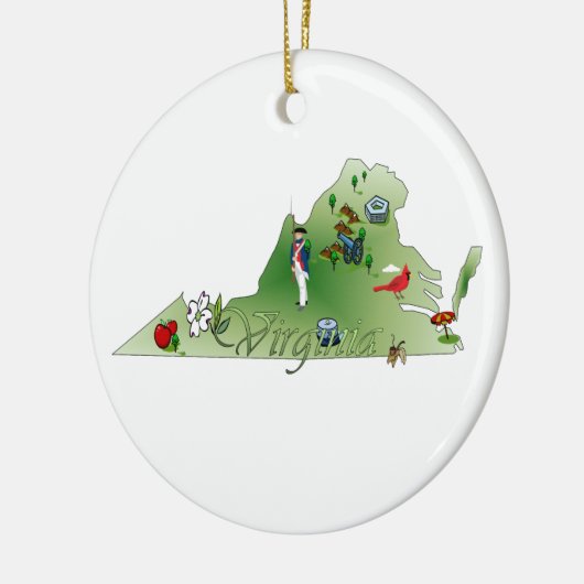 Virginia kerstboomversiering keramisch ornament (Links)