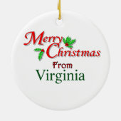 Virginia kerstboomversiering keramisch ornament (Achterkant)