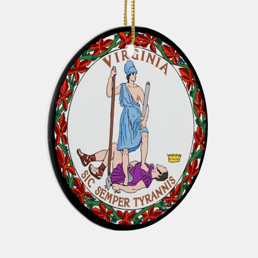 Virginia* kerstversiering keramisch ornament (Rechts)