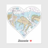 Virginia Key Florida Kaart Sticker (Vel)