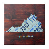 Virginia License Bord Map Ceramic Tile Tegeltje (Voorkant)