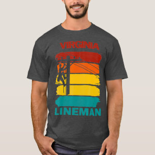 Virginia Lineman Zonsondergang Elektricien Elektri T-shirt