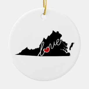 Virginia Love.  Geschenken voor VA-overs Keramisch Ornament