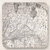 Virginia Map, 1612 Bier Onderzetter (Voorkant)