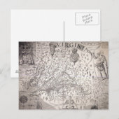 Virginia Map, 1612 Briefkaart (Voorkant / Achterkant)