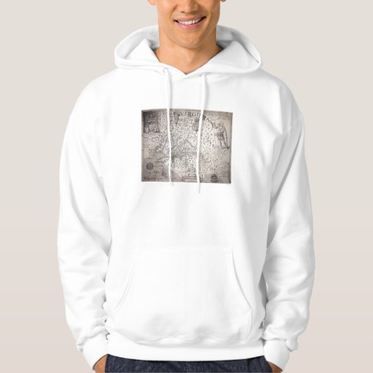 Virginia Map, 1612 Hoodie (Voorkant)