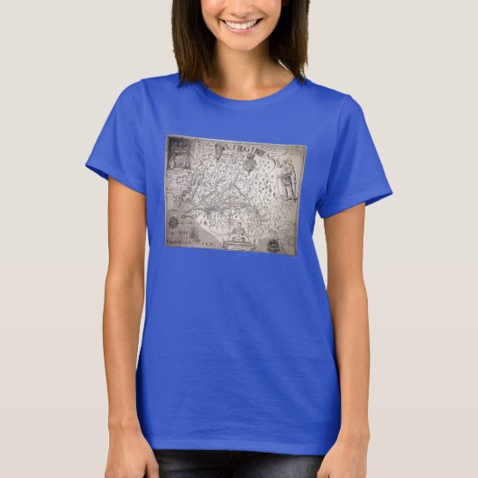 Virginia Map, 1612 T-shirt (Voorkant)