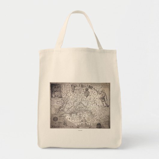 Virginia Map, 1612 Tote Bag (Voorkant)