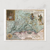 Virginia Map 1627 Briefkaart (Voorkant)