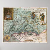 Virginia Map 1627 Poster (Voorkant)