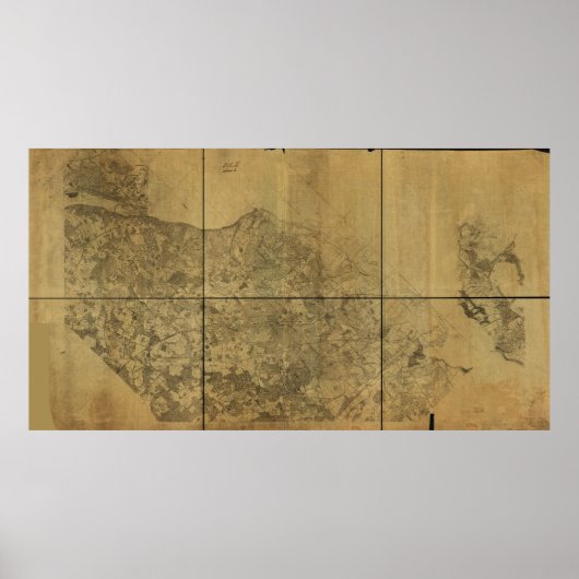 Virginia Map Alexandria aan de Potomac River 1860 Poster (Voorkant)