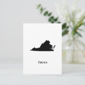 Virginia Map - Black and White Modern Virginia Map Briefkaart (Staand voorkant)