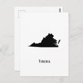 Virginia Map - Black and White Modern Virginia Map Briefkaart (Voorkant / Achterkant)