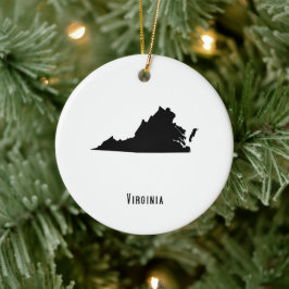 Virginia Map - Black and White Modern Virginia Map Keramisch Ornament