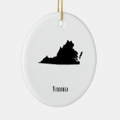 Virginia Map - Black and White Modern Virginia Map Keramisch Ornament (Rechts)