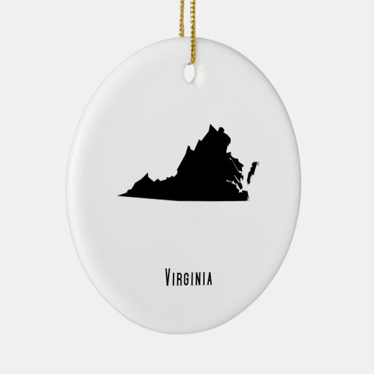 Virginia Map - Black and White Modern Virginia Map Keramisch Ornament (Rechts)