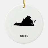 Virginia Map - Black and White Modern Virginia Map Keramisch Ornament (Voorkant)
