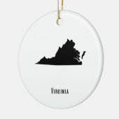 Virginia Map - Black and White Modern Virginia Map Keramisch Ornament (Links)