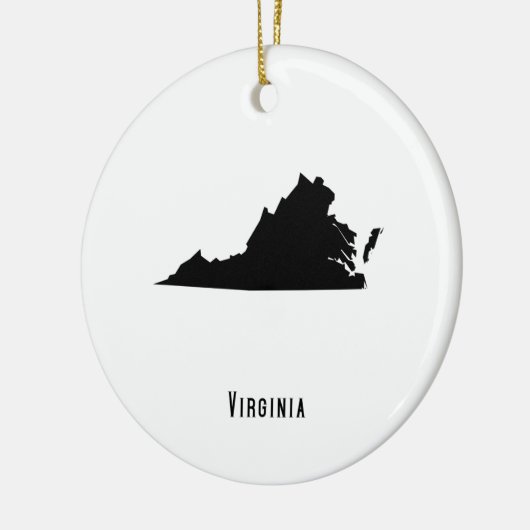 Virginia Map - Black and White Modern Virginia Map Keramisch Ornament (Links)