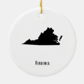 Virginia Map - Black and White Modern Virginia Map Keramisch Ornament (Achterkant)