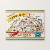  Virginia Map Briefkaart Legpuzzel (Horizontaal)