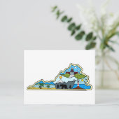 Virginia Map Chesapeake Charlottesville Lynchburg Briefkaart (Staand voorkant)