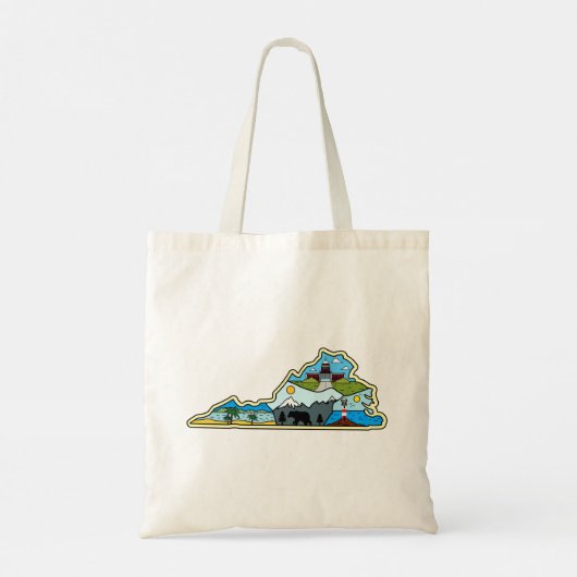 Virginia Map Chesapeake Charlottesville Lynchburg Tote Bag (Achterkant)