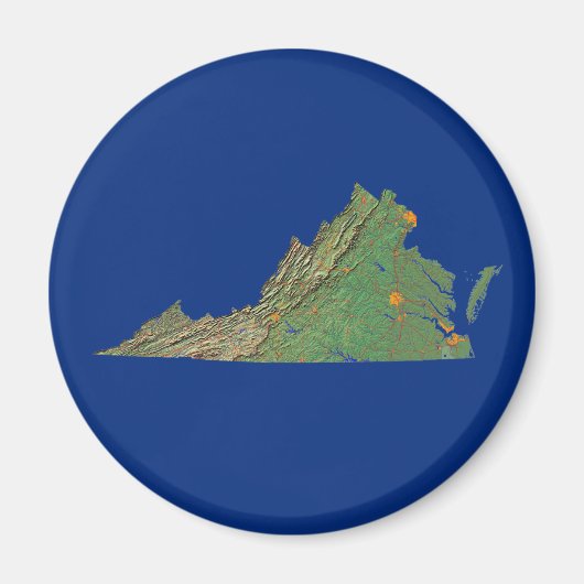 Virginia Map Magnet (Voorkant)