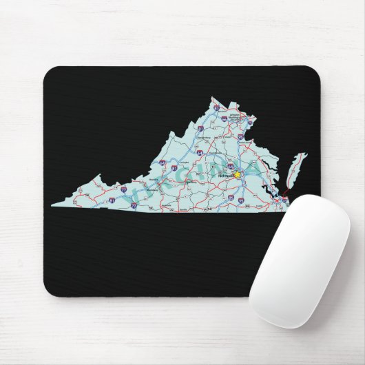 Virginia Map Mousepad Muismat (Met muis)