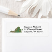 Virginia Map Retouradreslabel Etiket (Insitu)