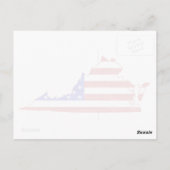 Virginia Map Shaped Patriotic American Flag Briefkaart (Achterkant)