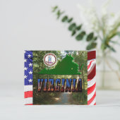 Virginia Map, State Seal, Afbeelding Text Briefkaart (Staand voorkant)