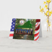 Virginia Map State Seal Afbeelding Text Jubileum Kaart (Gele Bloem)