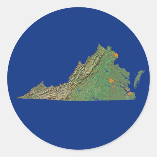 Virginia Map Sticker (Voorkant)