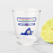 VIRGINIA MAP, VIRGINIA, USA. SAMER BRASIL SHOT GLAS (Voorkant)