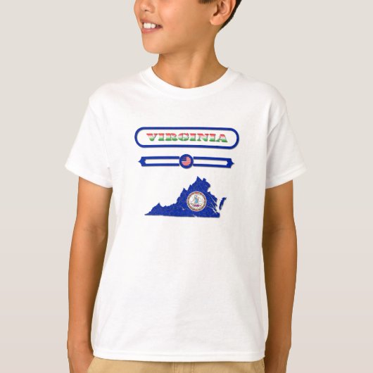 VIRGINIA MAP, VIRGINIA, USA. SAMER BRASIL T-SHIRT (Voorkant)