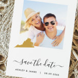 Virginia Map Wedding Save the Date Kaart<br><div class="desc">Laat gasten weten om de datum voor uw bruiloft met deze  minimalistische fotokaart met een kaartoverzicht van de plaats van uw gebeurtenis te bewaren.</div>