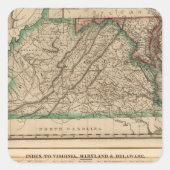 Virginia, Maryland, Delaware Vierkante Sticker (Voorkant)