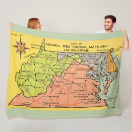 Virginia Maryland Staten Throwdeken Fleece Deken